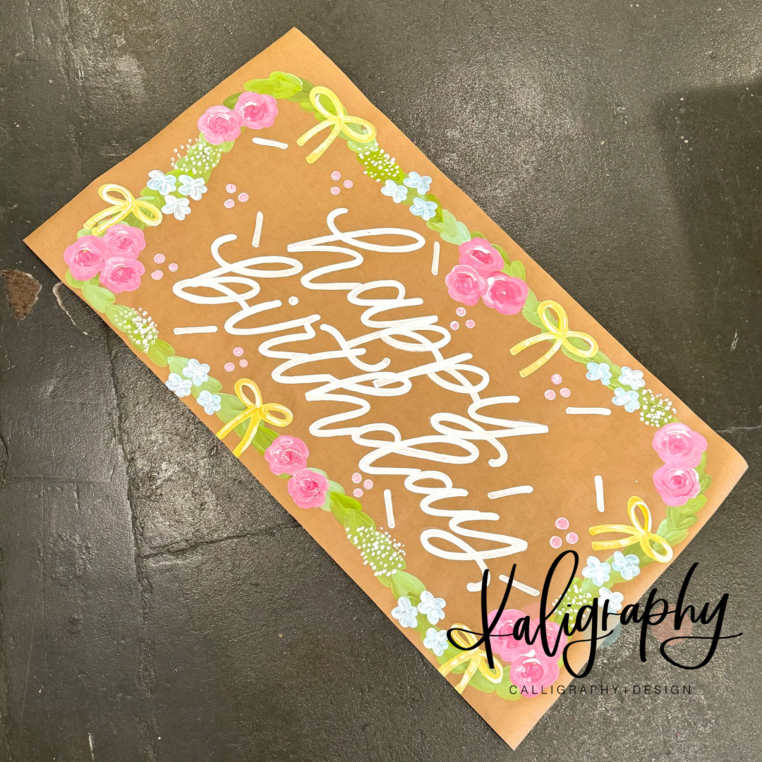 Floral Happy Birthday Banner - READY TO SHIP!
