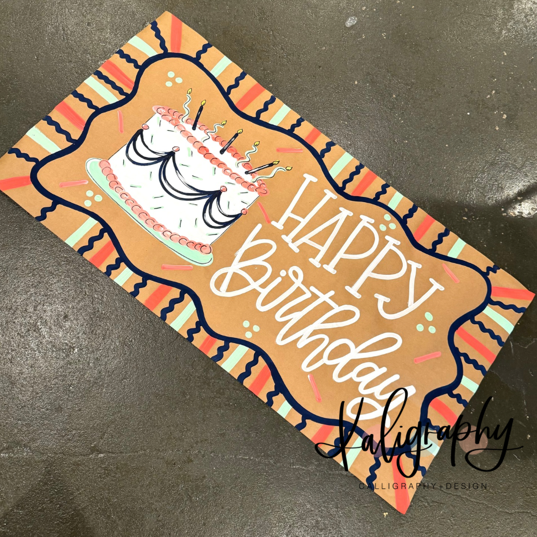 Cake Happy Birthday Banner - READY TO SHIP