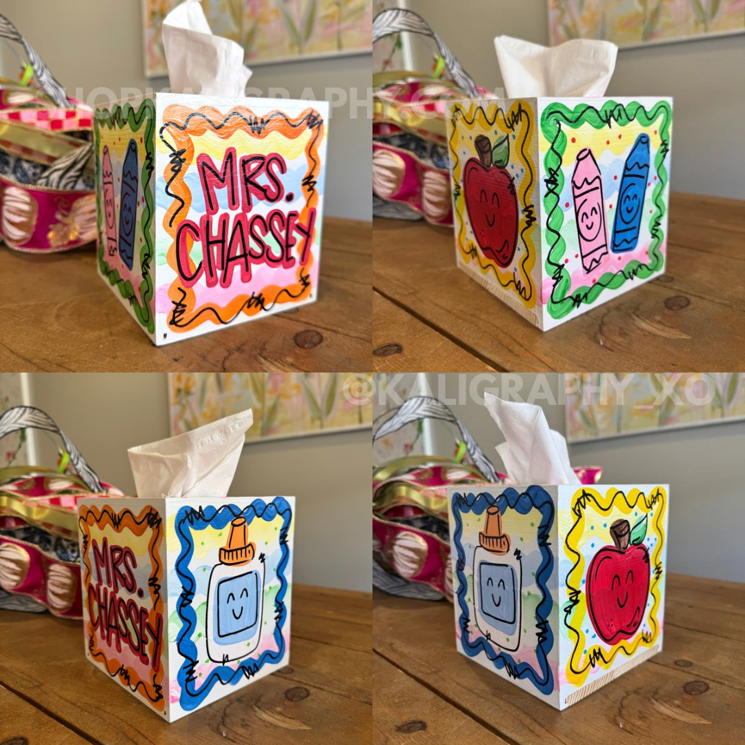 Hand Painted Tissue Box Cover