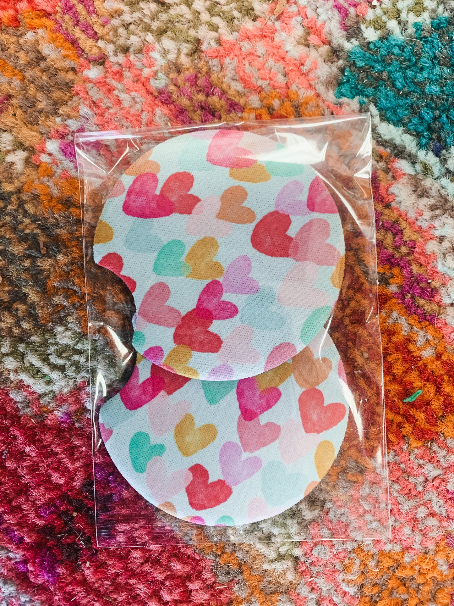 Colorful Hearts Car Coasters