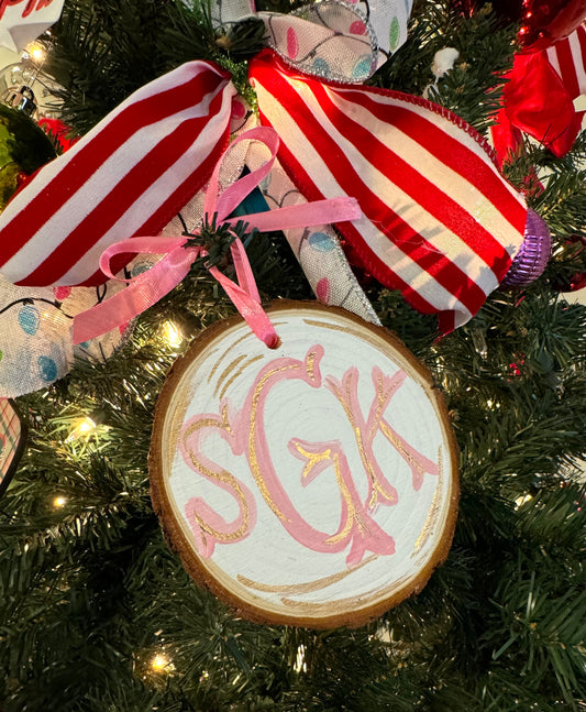Monogram Wood Ornament