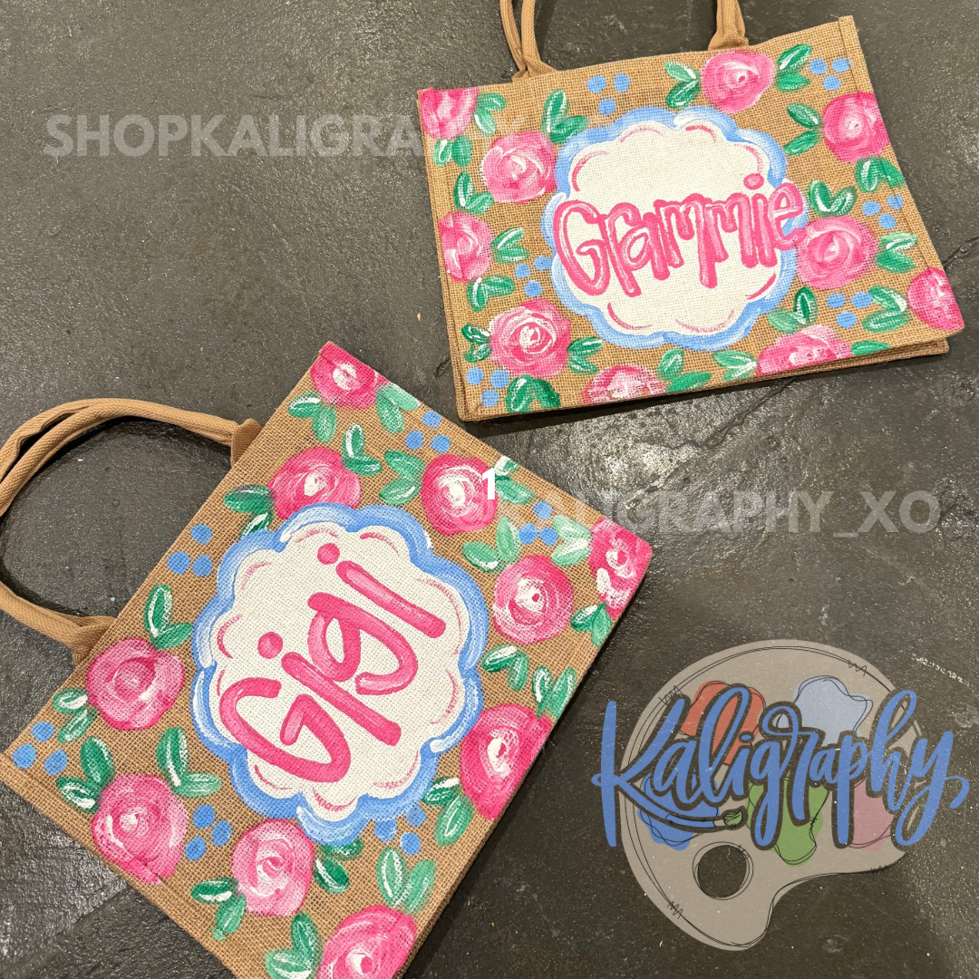 Painted Burlap Bags