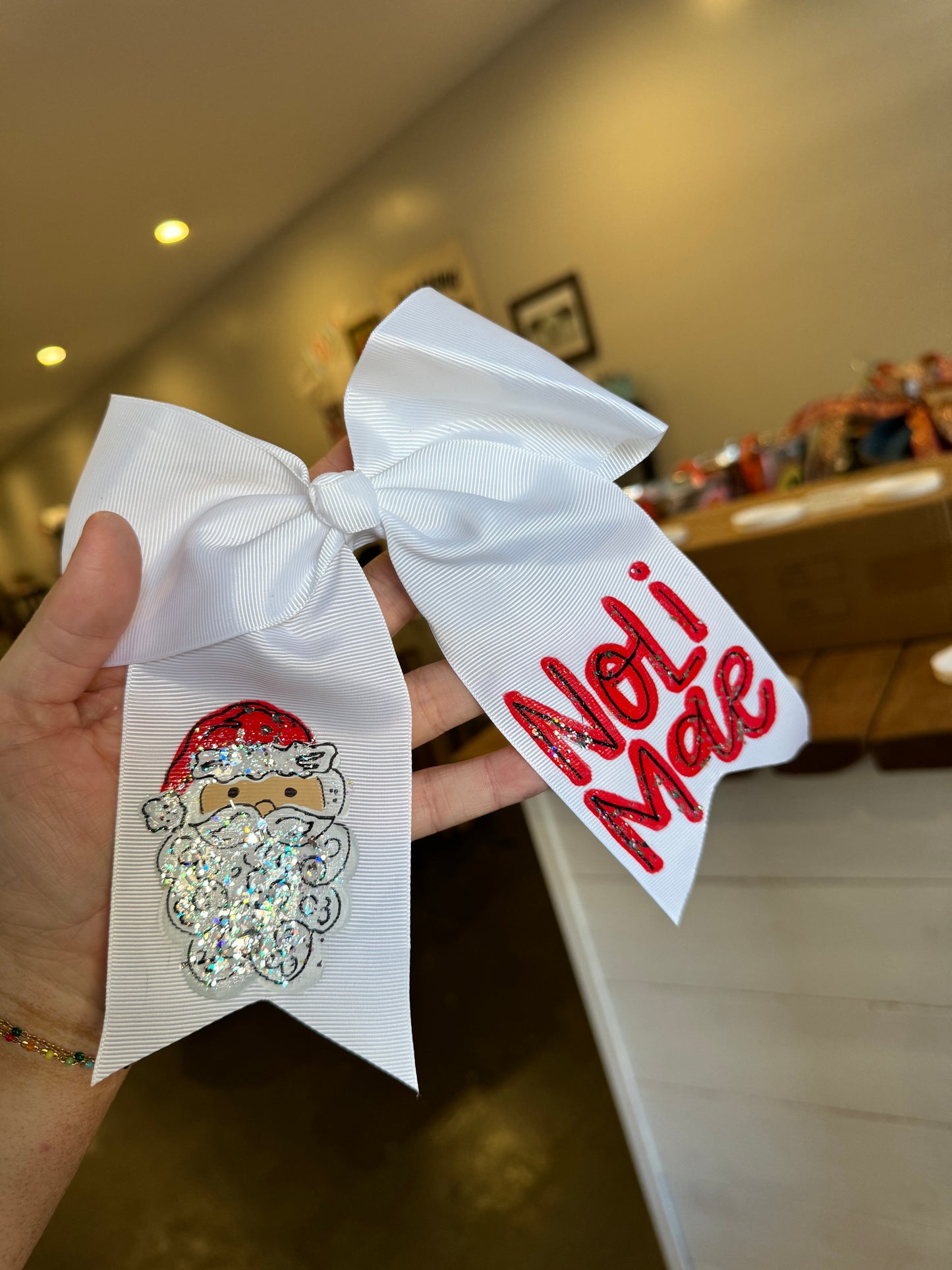 Painted Santa Bow