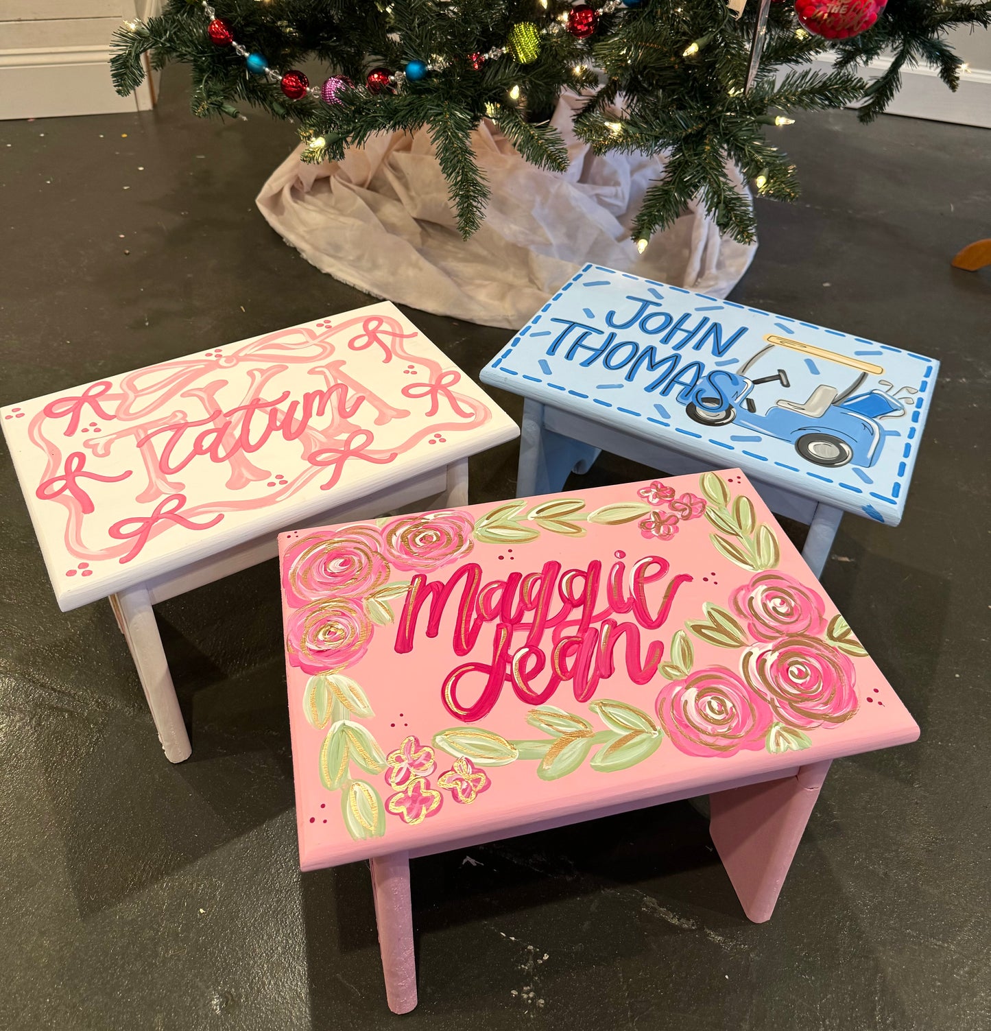 Hand-Painted Step Stool