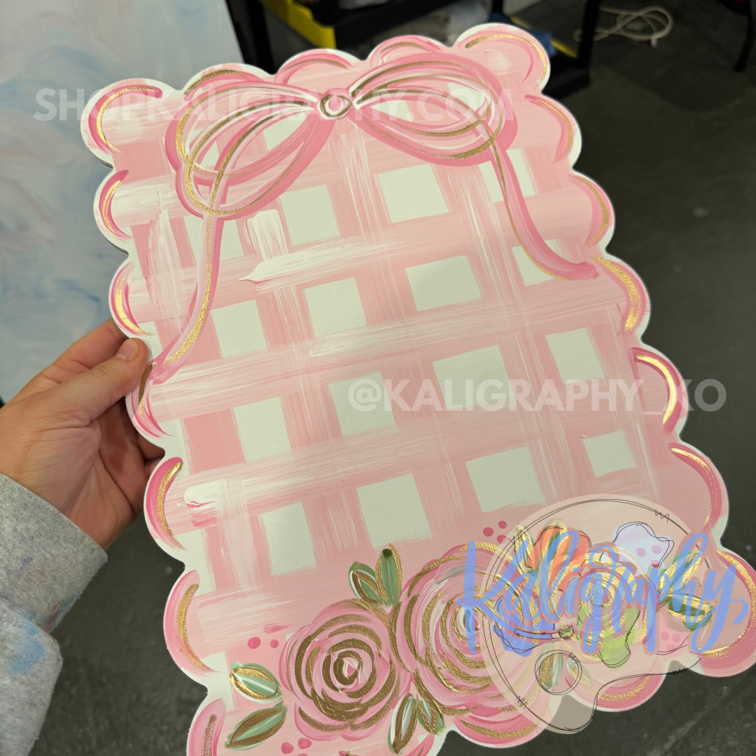 Scalloped Pink Birth Announcement