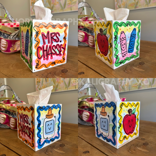 Hand Painted Tissue Box Cover