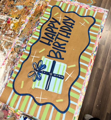 Present Birthday Banner - READY TO SHIP