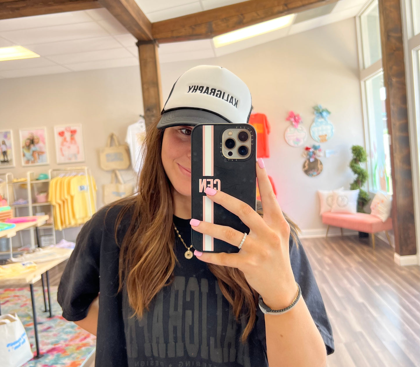 Black on black Logo Trucker Hat