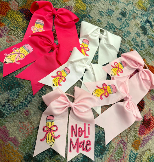 Painted Pencil School Bow