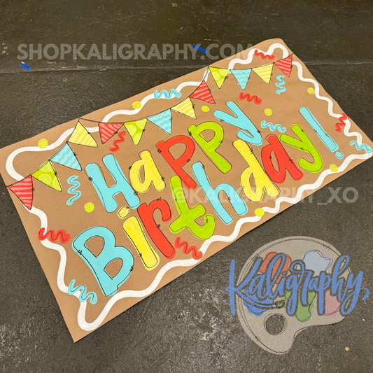 Bright Happy Birthday Banner - READY TO SHIP