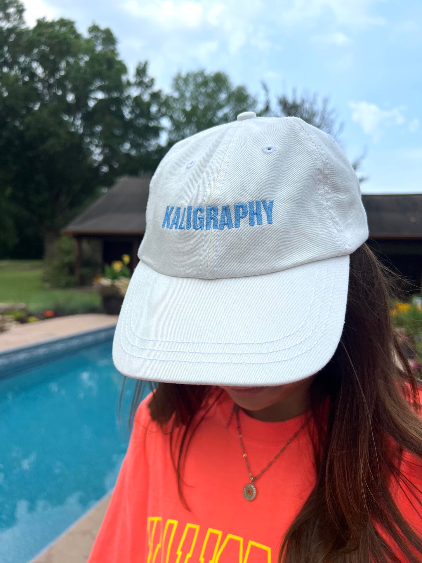 Blue on White Logo Hat